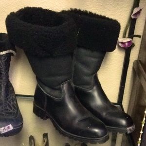 Leather sheepskin winter boots